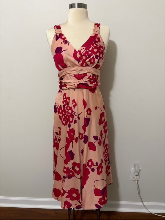 Marc Jacobs Dresses & Skirts - Marc Jacobs Barneys Coop Sleeveless Pink/Peach Floral Midi Dress Sz 4